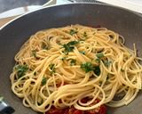 ナスとセミドライトマトのペペロンチーノパスタ♫作り方6写真