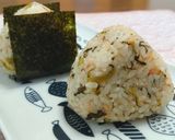 高菜と鮭フレークのおにぎり作り方2写真