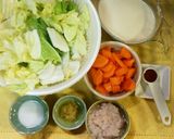 豆乳de簡単♡白菜＆カニ缶のスープ煮♪作り方1写真