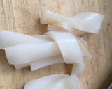 イカ茄子卵のオイスター炒め作り方1写真