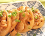 シャキもちっ！クルミ蓮根の照り焼き作り方9写真