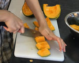 白だしで彩りよく上品♪かぼちゃの煮物作り方1写真