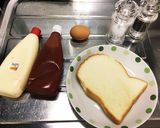 朝食に！簡単☆マヨケチャエッグサンド作り方1写真