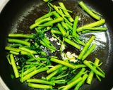 空芯菜のにんにく炒め作り方3写真