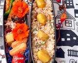 山菜栗ご飯★玄米★チキン南蛮 秋弁当作り方1写真