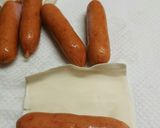 簡単おつまみ＊ウィンナーのパリパリ巻き作り方1写真