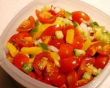 野菜ジュースで簡単★冷製サラダスープ作り方2写真