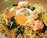 鮭とホウレン草の濃厚クリームパスタ作り方10写真