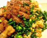 ガーリックバターソースの牛ステーキ丼作り方10写真