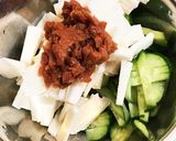 長芋ときゅうりの梅肉和え作り方1写真