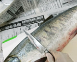 魚屋さん簡単秋鮭捌き方から筋子取り出し方作り方3写真