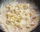 濃厚クリームソースとスパムのパスタ作り方10写真