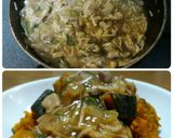 かぼちゃの煮物☆豚肉玉ねぎエノキあんかけ作り方7写真