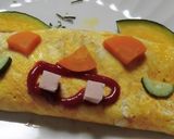 野菜でお絵かき、ハロウインオムレツよ～作り方4写真