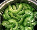 朝採りゴーヤーと木綿豆腐のシンプル油炒め作り方1写真