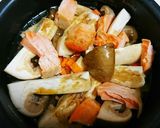 大黒本しめじと北海道秋鮭の炊き込みご飯♡作り方3写真