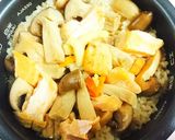 大黒本しめじと北海道秋鮭の炊き込みご飯♡作り方4写真