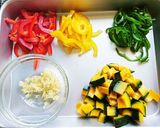カボチャ入り 春雨とピーマンのひき肉炒め作り方1写真