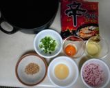 「辛ラーメン」で汁なし坦々麺＋スープ♪作り方1写真