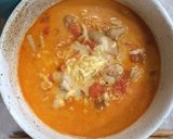 鶏肉の旨み♡トマトチーズの辛ラーメン作り方5写真