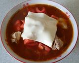 辛~いチーズチキントマトラーメン作り方5写真