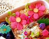 スパニッシュオムレツ風 秋桜 玄米弁当作り方2写真