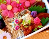 スパニッシュオムレツ風 秋桜 玄米弁当作り方4写真