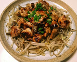 鶏肉ウスターソース炒♪舞茸もやしにのせて作り方6写真