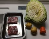 ほんだし 豚キャベミルフィーユ煮込み作り方1写真
