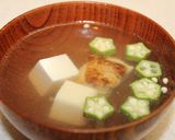簡単！豆腐と鶏肉・オクラのお吸い物　作り方7写真