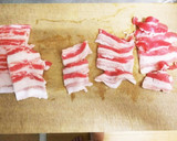 青菜と豚肉とたまごの三色炒め★作り方1写真
