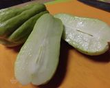 ハヤトウリの豚バラ炒め作り方1写真