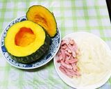 バター不要☆かぼちゃの丸ごとグラタン作り方2写真