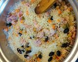 あたた生だしでお豆とべーコンのピラフ作り方4写真