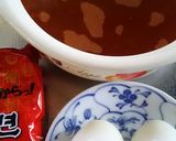 スキレットで焼きチーズ辛ラーメン♪作り方1写真