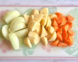 ごろごろ野菜とウインナーのサフランポトフ作り方1写真