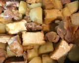 鶏肉とじゃが厚揚げの味噌バター炒め作り方4写真