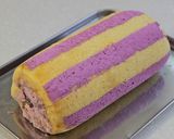 赤葡萄のロールケーキ《ストライプ・デコ》作り方39写真