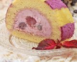 赤葡萄のロールケーキ《ストライプ・デコ》作り方42写真