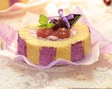 赤葡萄のロールケーキ《ストライプ・デコ》作り方44写真