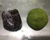桃山風@ココア味と抹茶味の栗月餅作り方1写真