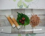 お弁当の定番！ちくわの梅シソ巻き作り方1写真