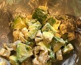 炙り帆立、アボカド、レンコンの前菜作り方5写真