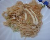 辛ラーメンで　お好み焼き風焼きそば??作り方5写真