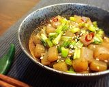 麺つゆで♪カブの葉と蒟蒻のコロコロ炒め♡作り方5写真