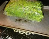 春菊とゴボウと豚肉の温玉サラダ作り方1写真