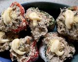 ひじき煮と豆腐でピーマン詰め焼き作り方3写真