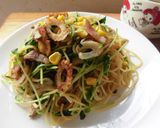 豆苗とちくわの和風パスタ♫作り方5写真