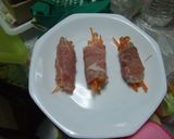 食べ応えあり、エノキと人参、竹輪の肉巻き作り方2写真