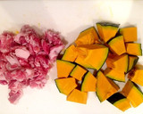 簡単おいしい 豚肉でかぼちゃの煮物作り方1写真